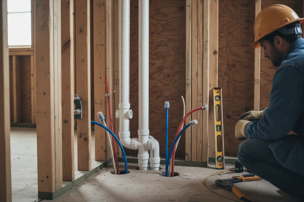 Drain and supply rough-in during Leak Detection in Rimrock
