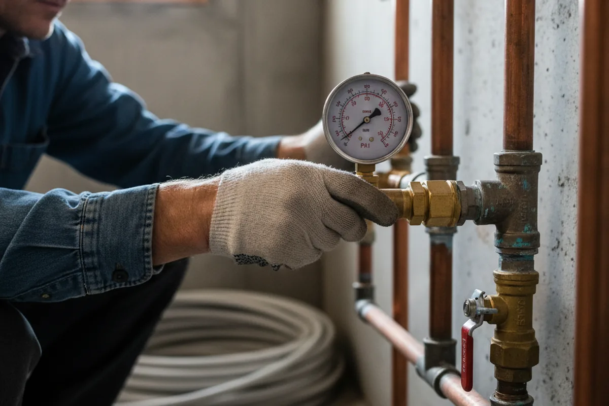 Pressure testing a repaired line during Water Line Repair in Rimrock
